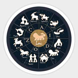 Leo, Zodiac, Astrology, Horoscope, Stars, Sun-and-moon. Birthday, Valentines-day, Holidays, Sticker